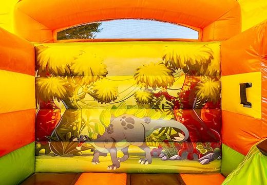 Klein overdekt multifun springkussen bestellen in thema dino voor kinderen. Springkussens te koop bij JB Inflatables online Nederland