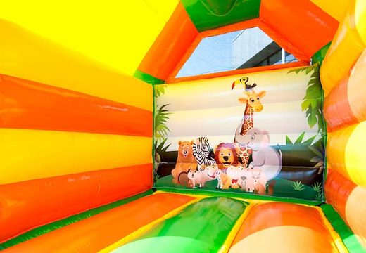 Midi opblaasbare luchtkussen bestellen in jungle thema voor kinderen. Bestel nu luchtkussens online bij JB Inflatables Nederland