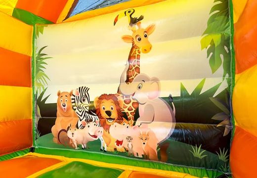 Midi overdekt multifun springkussen met glijbaan kopen in thema circus voor kinderen. Koop springkussens online bij JB Inflatables Nederland