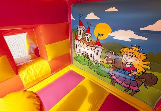 Midi multifun springkussen met glijbaan kopen in prinses thema voor kinderen. Koop springkussens online bij JB Inflatables Nederland