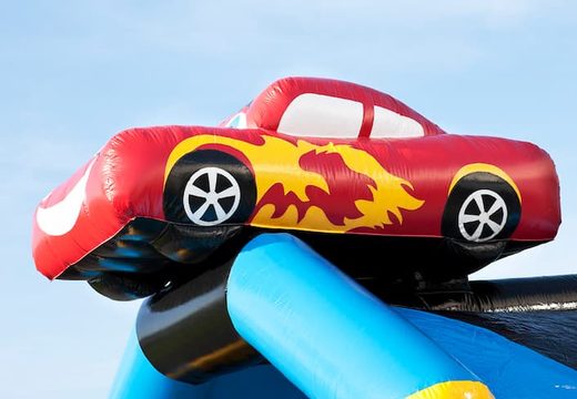 Groot luchtkussen overdekt kopen in auto thema voor kinderen. Koop luchtkussens online bij JB Inflatables Nederland 