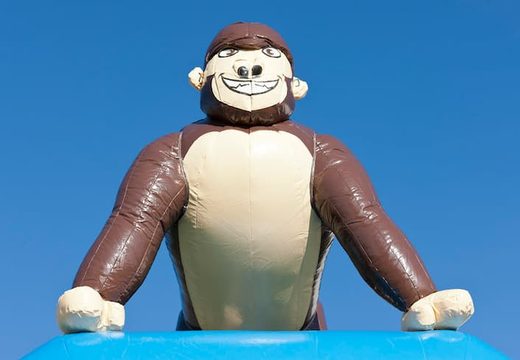 Groot overdekt luchtkussen kopen in thema gorilla in jungle voor kinderen. Bestel luchtkussens online bij JB Inflatables Nederland