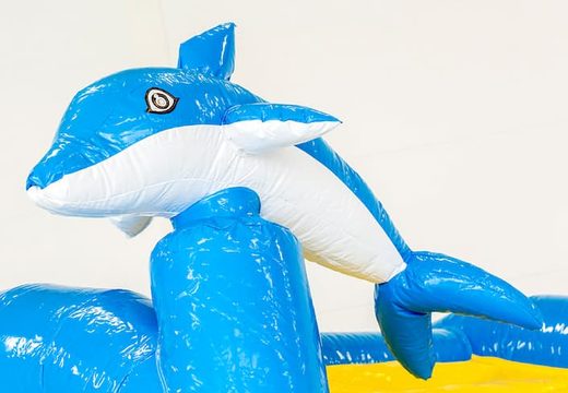 Bestel mini opblaasbare jumpy extra fun dolfijn multiplay luchtkussen met glijbaan voor kinderen. Koop opblaasbare luchtkussens online at JB Inflatables Nederland 