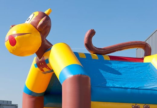 Bestel voor kids een opblaasbaar multifun springkussen met dak en een 3D object van een aap bij JB Inflatables Nederland. Koop springkussens online bij JB Inflatables Nederland