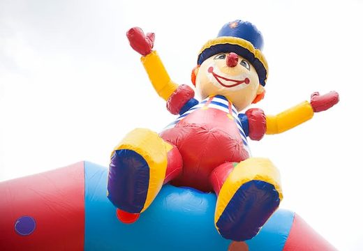 Multifun springkussen in clown thema met een opvallend 3D figuur aan de bovenkant bestellen voor kids. Koop springkussens online bij JB Inflatables Nederland