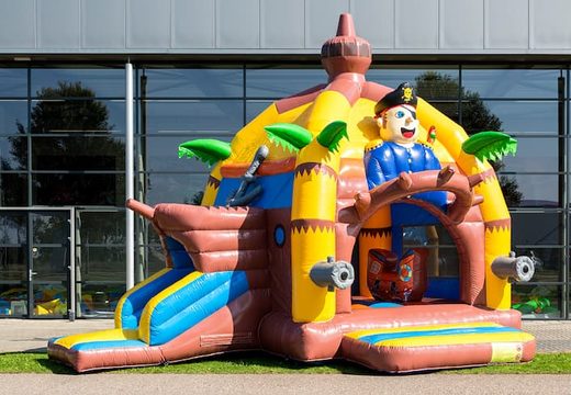 Koop opblaasbaar multifun springkasteel met dak in piraat thema voor kids bij JB Inflatables Nederland. Bestel springkastelen online bij JB Inflatables Nederland