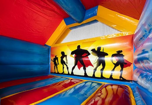 Koop opblaasbare slide combo superhero springkussen voor kinderen. Opblaasbare springkussens met glijbaan te koop bij JB Inflatables Nederland