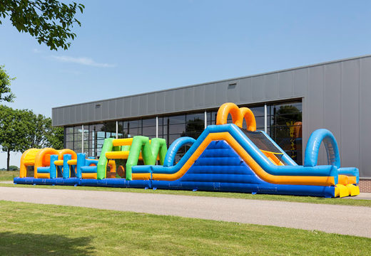 Opblaasbare 27 meter lange dubbele stormbaan in vrolijke kleuren bestellen voor kids. Koop opblaasbare stormbanen nu online bij JB Inflatables Nederland