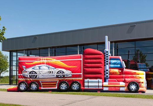 Koop een vrachtwagen met vlammen springkussen bij JB Inflatables