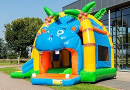 Multifun super nijlpaard springkussen met glijbaan bestellen voor kids. Koop springkussens online bij JB Inflatables Nederland