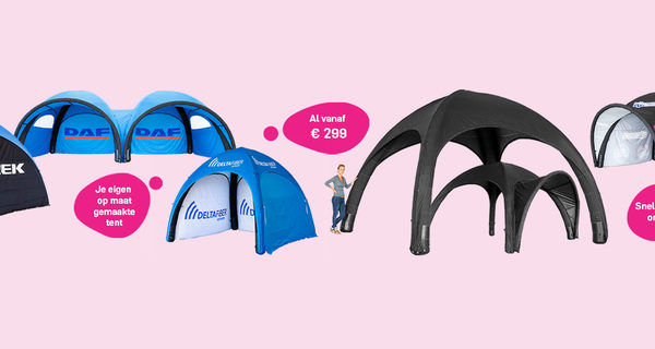 Op maat gemaakte pup-up tenten op aanvraag bij JB Inflatables