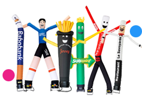 Maatwerk skytubes en skydancers aanvragen als blikvanger voor uw bedrijf of evenementen
