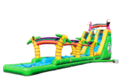 Opblaasbare waterglijbaan met zwembadje kopen in thema flamingo drop and slide voor kinderen