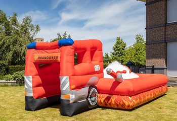 Inflatable open bubble boarding park springkussen met schuim kopen in thema brandweer voor kinderen