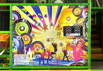 Muur in disco thema met interactieve spot erin om voor kinderen spellen mee te spelen kopen. Te plaatsen in een indoor playground