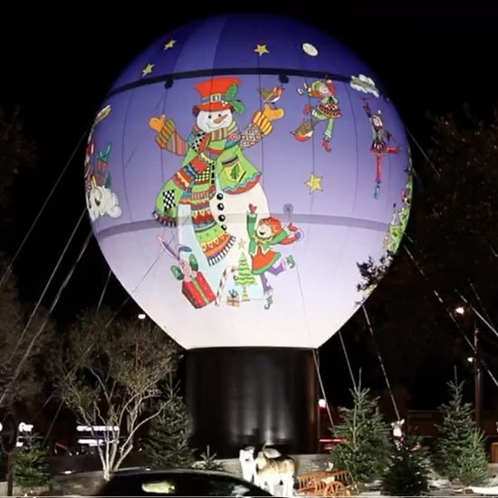Opblaasbare luchtballon in kerst thema kopen op aanvraag maatwerk