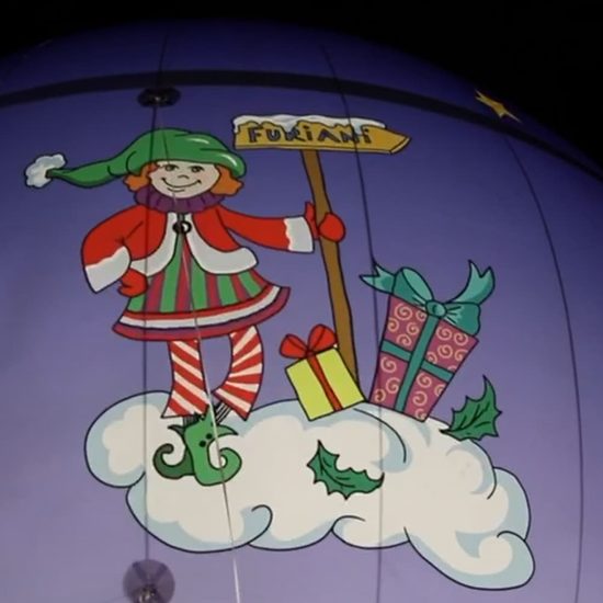 op maat gemaakte luchtballon in kerst thema kopen op aanvraag bij JB