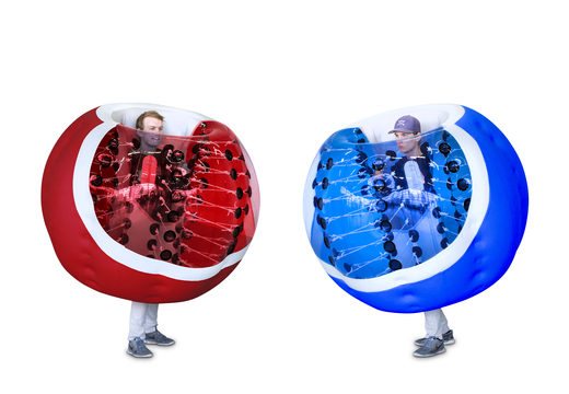 Koop blauw rode opblaasbare bumperballen voor volwassen. Bestel opblaasbare bumperballen nu online bij JB Inflatables Nederland