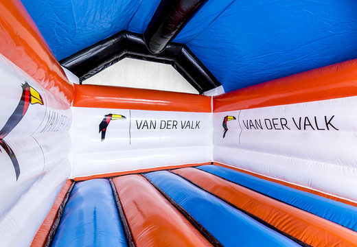 Op maat gemaakte opblaasbare Van der Valk - a frame met 3D object van de toekan springkussen bestellen bij JB Inflatables Nederland. Vraag nu gratis ontwerp aan voor opblaasbare luchtkussens in eigen huisstijl