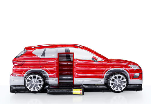 Opblaasbaar SEAT rode auto springkussens maatwerk bestellen bij JB Promotions Nederland; specialist in opblaasbare reclame artikelen zoals maatwerk springkussens