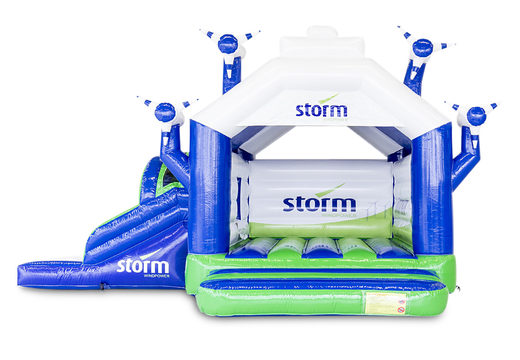 Koop online opblaasbare Storm - Multifun Windmolen springkussen met glijbaan op maat bij JB Promotions Nederland. Gratis ontwerp voor opblaasbare luchtkussens  in eigen huisstijl 