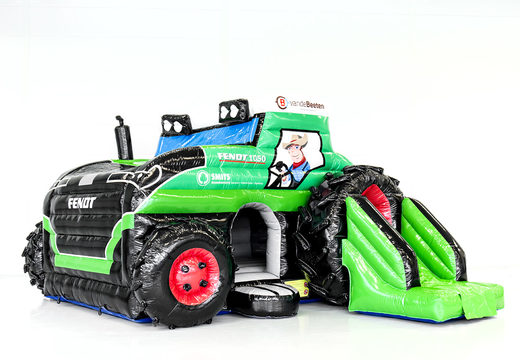 Bestel online opblaasbare Boomkwekerij Smits -  tractor springkussen op maat bij JB Promotions Nederland; specialist in opblaasbare reclame artikelen zoals maatwerk springkussens