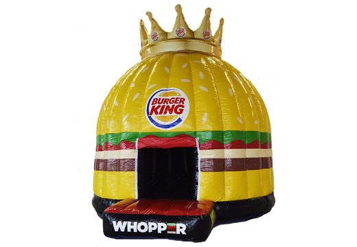 Koop gepersonaliseerde Burger King Whopper - dome ronde springkussen met de grote 3D kroon bij JB Inflatables Nederland. Vraag nu gratis ontwerp aan voor opblaasbare luchtkussens in eigen huisstijl