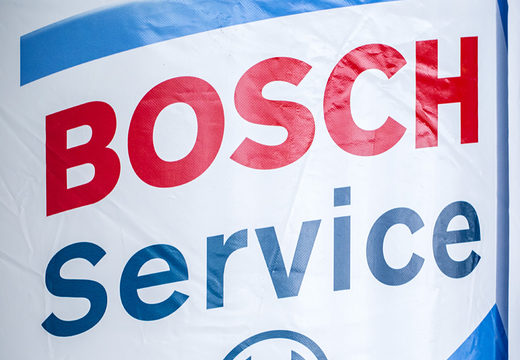 Koop gepersonaliseerde Bosch service - A-frame springkussen voor promotionele doeleinden bij JB Inflatables Nederland. Vraag nu gratis ontwerp aan voor opblaasbare luchtkussens in eigen huisstijl