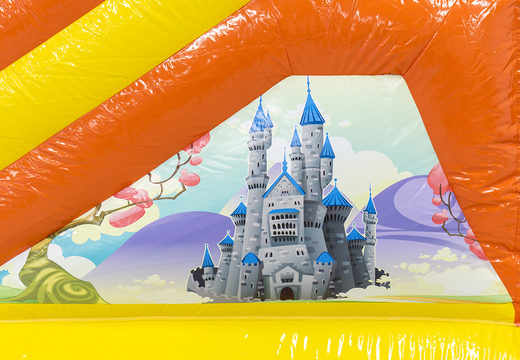 Maatwerk multiplay Fairy Wonderland springkussen bestellen bij JB Promotions Nederland; specialist in opblaasbare reclame artikelen zoals maatwerk springkussens