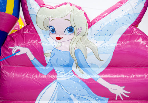 Koop online Maatwerk multiplay Fairy Wonderland springkussen bij JB Promotions Nederland. Vraag nu gratis ontwerp aan voor opblaasbare luchtkussens in eigen huisstijl