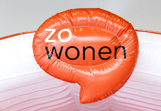 Promotionele op maat gemaakt ZO Wonen - a frame springkussen kopen. Bestel nu opblaasbare reclame luchtkussens in eigen huisstijl bij JB Inflatables Nederland