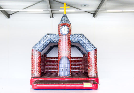 Op maat gemaakte opblaasbare  Sank Bernardus - kerk springkussen bestellen bij JB Inflatables Nederland. Vraag nu gratis ontwerp aan voor opblaasbare luchtkussens in eigen huisstijl
