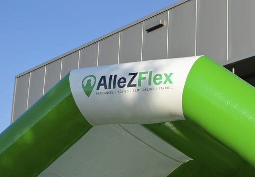 Bestel online opblaasbare Allez Flex - a frame springkussen op maat bij JB Promotions Nederland ; specialist in opblaasbare reclame artikelen zoals maatwerk springkussens