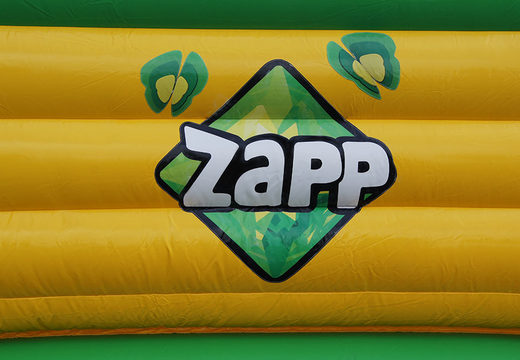 Promotionele op maat gemaakte ZAPP - a frame springkussen kopen. Bestel nu opblaasbare reclame luchtkussens in eigen huisstijl bij JB Inflatables Nederland
