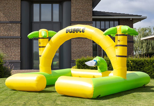 Groot opblaasbaar open bubble park springkasteel met schuim bestellen in thema Jungle voor kinderen. Koop opblaasbare springkastelen online bij JB Inflatables Nederland