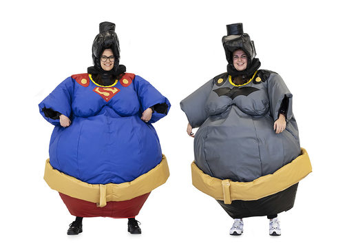 Opblaasbare sumo pakken in Superman & Batman thema voor zowel jong als oud bestellen. Koop opblaasbare sumo pakken  online bij JB Inflatables Nederland