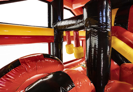 Bestel Maatwerk Rode Duivels Overdekt Multiplay springkussen bij JB Inflatables Nederland. Vraag nu gratis ontwerp aan voor opblaasbare luchtkussens in eigen huisstijl