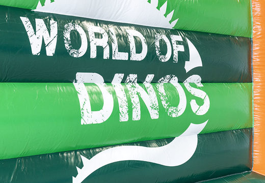 Bestel nu op maat gemaakte World of dinos A Frame Super springkussen met unieke 3D objecten en dino illustraties bij JB Promotions Nederland. Maatwerk opblaasbare reclame springkussens in verschillende soorten en maten te koop
