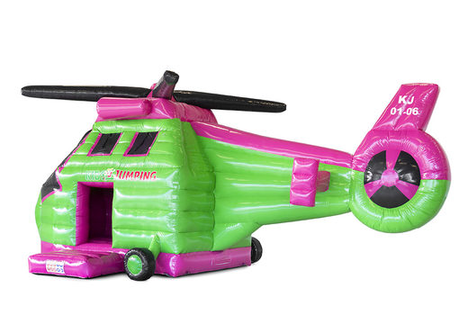 Gepersonaliseerde Kidsjumping Helicopter Springkussen in eigen huisstijl laten maken bij JB Promotions Nederland. Bestel nu online promotionele springkussens in alle soorten en maten