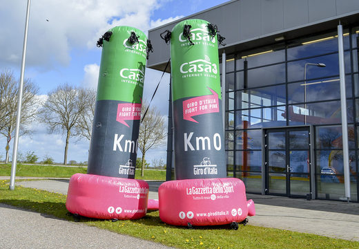 Bestel groene opblaasbare Giro d'Italia Promo pilaren. Koop uw opblaasbare reclamezuilen nu online bij JB Inflatables Nederland