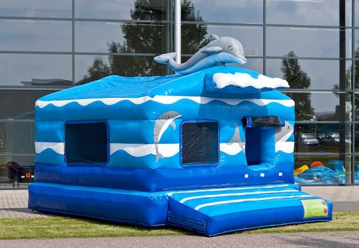 Overdekt opblaasbaar playfun blauw ballenbak springkasteel in thema seaworld voor kids bestellen. Koop springkastelen online bij JB Inflatables Nederland 