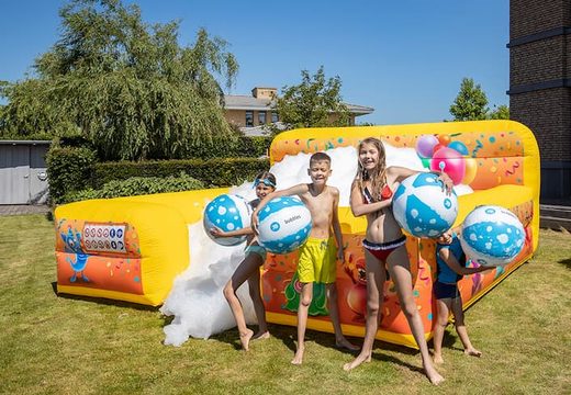 Opblaasbaar open bubble boarding luchtkussen met schuim kopen in thema party feest voor kinderen