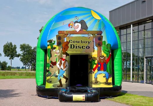 Multi-thema 4,5 meter springkussen te koop in thema Cowboy voor kinderen. Bestel online opblaasbare springkussens bij JB Inflatables Nederland