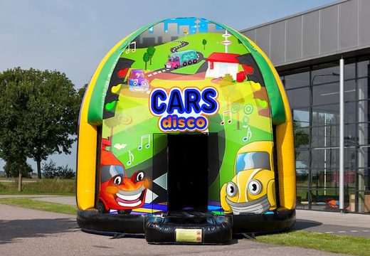 Koop nu disco multi-thema 5,5meter springkussen in Cars thema voor kinderen. Opblaasbare springkussens te bestellen bij JB Inflatables Nederland