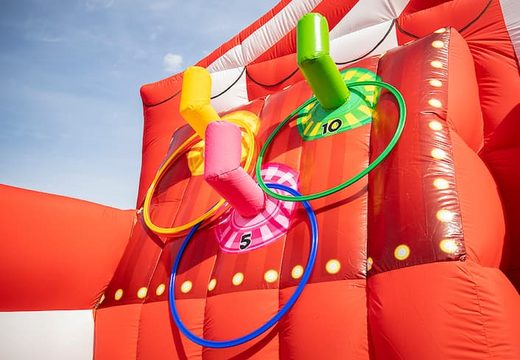 Groot inflatable open bubble boarding springkussen met schuim te koop in thema carnaval circus clown voor kinderen