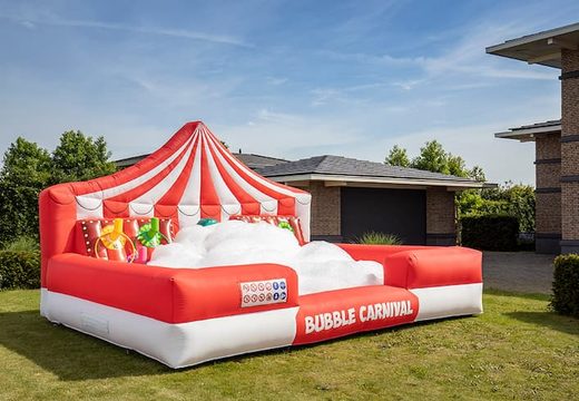 Groot opblaasbaar open bubble boarding luchtkussen met schuim kopen in thema carnaval circus clown voor kinderen