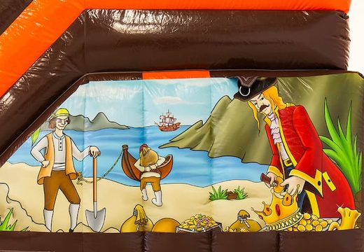 Bestel een multifunctioneel springkussen in thema piraat met een glijbaan voor kids. Koop springkussens online bij JB Inflatables Nederland