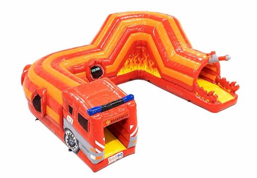 Bestel een kruiptunnel springkasteel in thema brandweer voor kinderen. Koop springkastelen online bij JB Inflatables Nederland