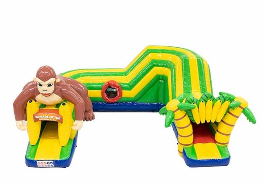 Playfun kruiptunnel springkussen in thema gorilla voor kinderen kopen. Bestel springkussens online bij JB Inflatables Nederland