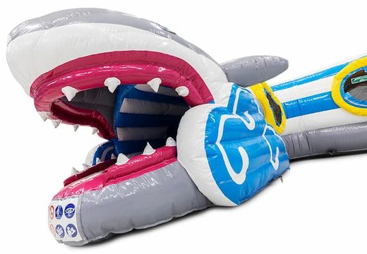 Playfun kruiptunnel springkussen in thema shark voor kinderen kopen. Bestel springkussens online bij JB Inflatables Nederland